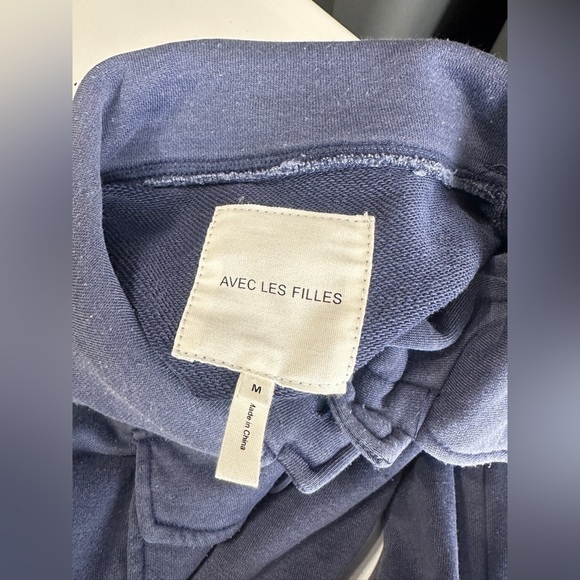 NWT Avec Les Filles Women’s Oversized Button-Down Jacket Blue Sz M - Picture 3 of 12